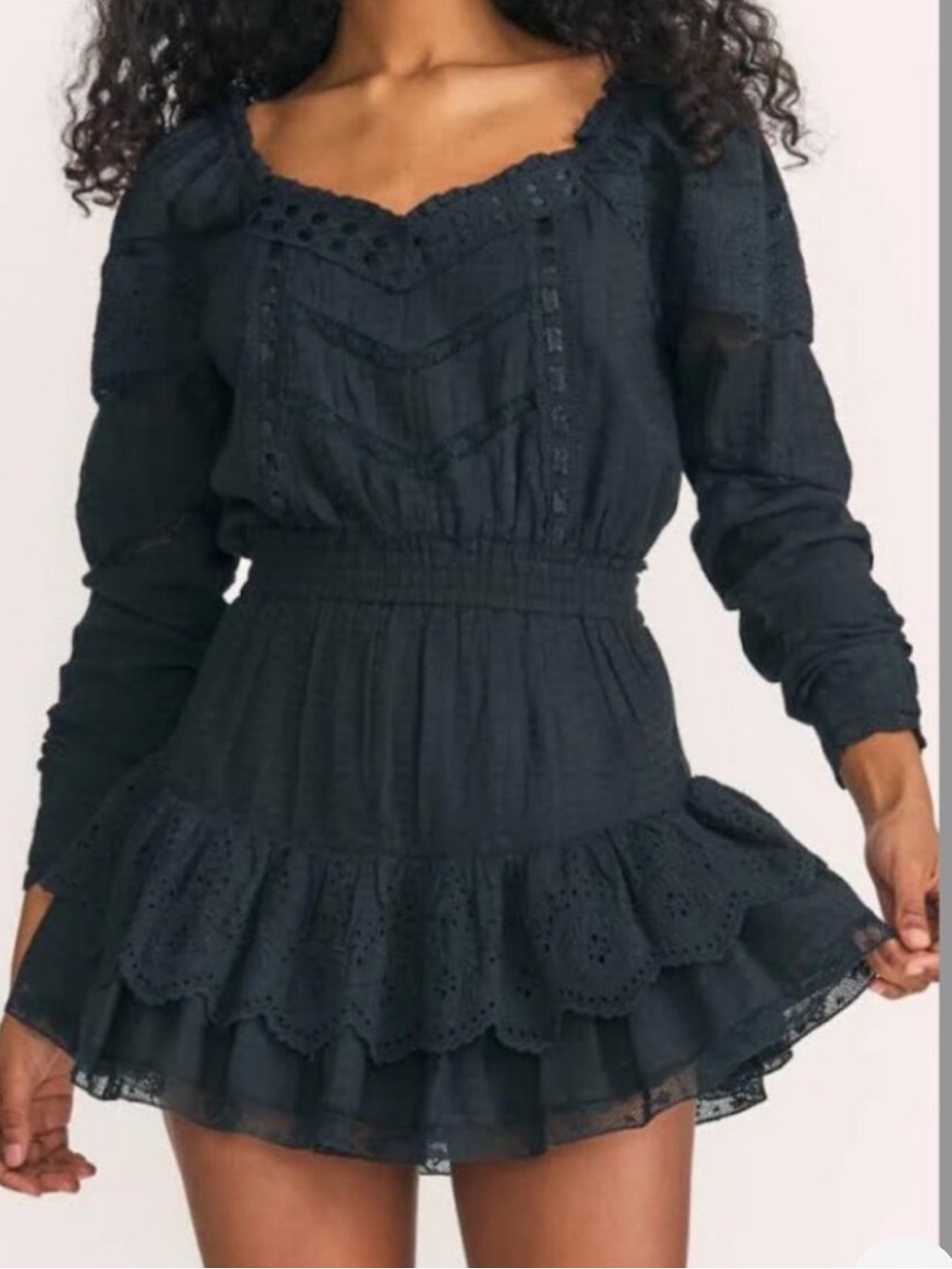 LoveShackFancy Sanaya Dress Black – Size P/XS
